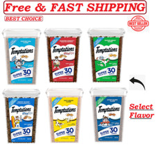 TEMPTATIONS Classic Cat Treats - Crunchy and Soft, 30 Oz. Tub Select Flavor 