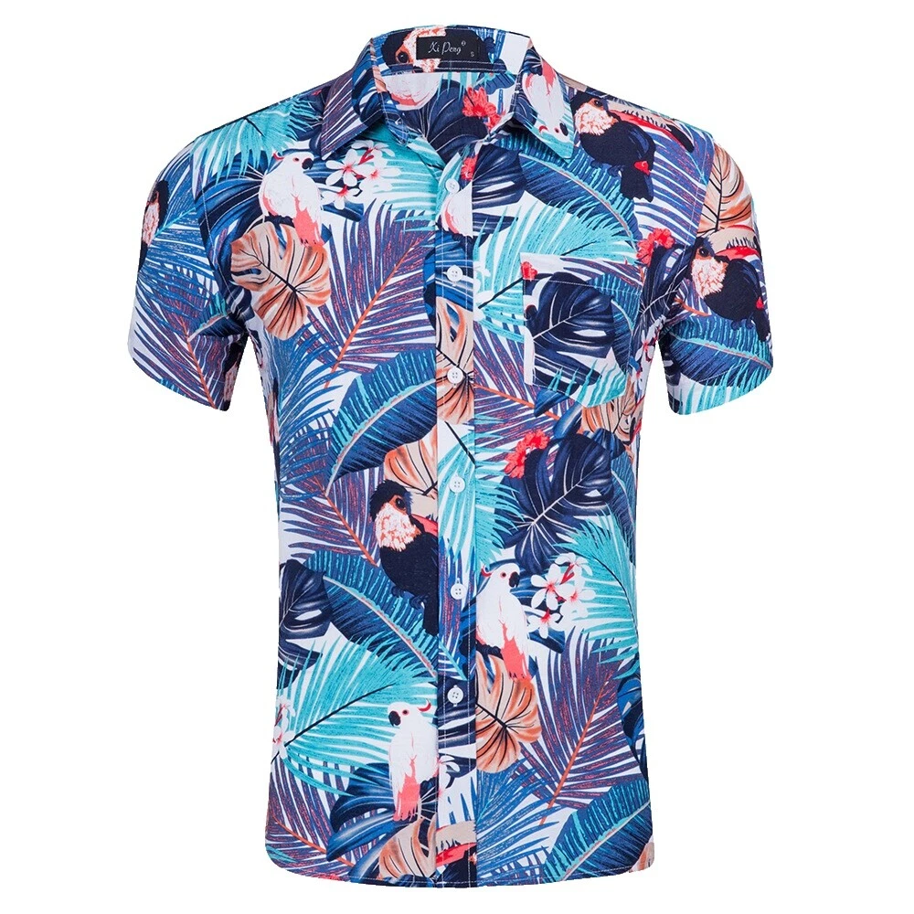 Hippie Floral Casual De Algodón Camisas con botones para hombres