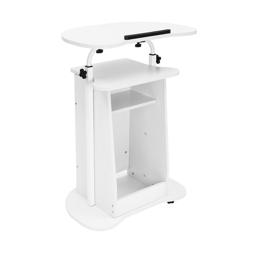 Mobile Standing Height Desk Portable Podium & Rolling Presentation Lectern Cart - Picture 17 of 20