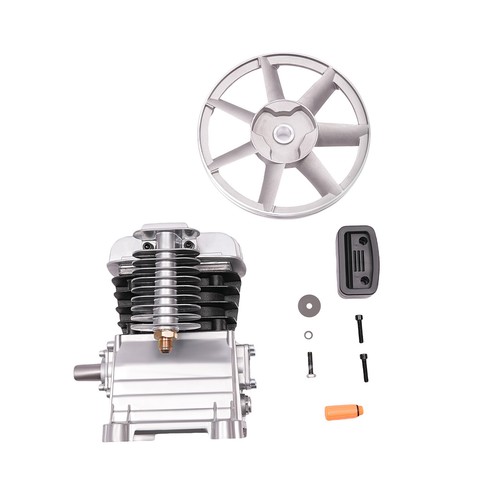 2HP 960RPM Air Compressor Pump Head Piston Compressor w/ 2 Cylinders Belt Pulley - Picture 4 of 16