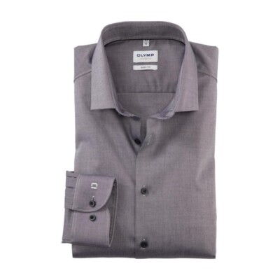 Olympus Level Five Mens Business Shirt Grey 211444 69 Graphite