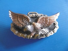BOUCLE DE CEINTURE TYPE HARLEY DAVIDSON-1984 -NUMEROTEE- AIGLE-METAL-MADE IN USA