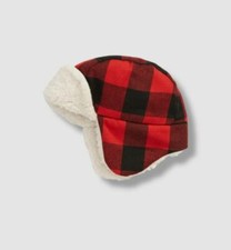  25 Tucker  Tate Baby Boy's Red Plaid Faux Fur Trapper Hat Size 0-12M