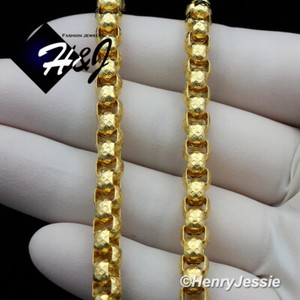 Authentic 18-40"MEN Stainless Steel 5.5mm Gold Plated Diamond Cut Box Link Necklace*GN163