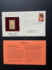 Scott 2146 abigail adams 1985 replica 22 kt Gold Stamp FDC