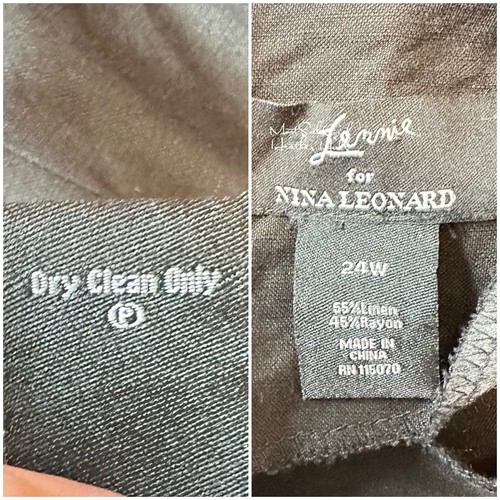 Lennie for Nina Leonard Black Linen Blend Plus Size Dress Size 24W - Picture 5 of 5