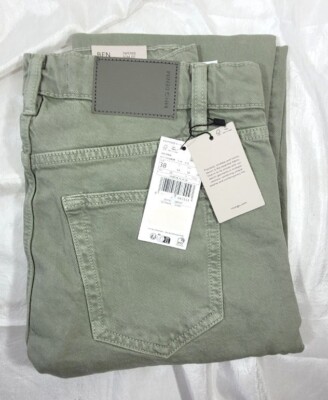 Mango MNG Men's Ben Tapered Slim Leg Cropped Jeans - Sage Green - US 30