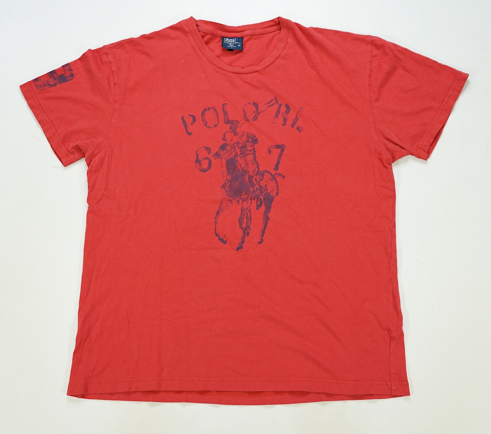 Rara polo vintage RALPH LAUREN 67 RL Big Pony Spell Out #3 rossa anni 2000 M