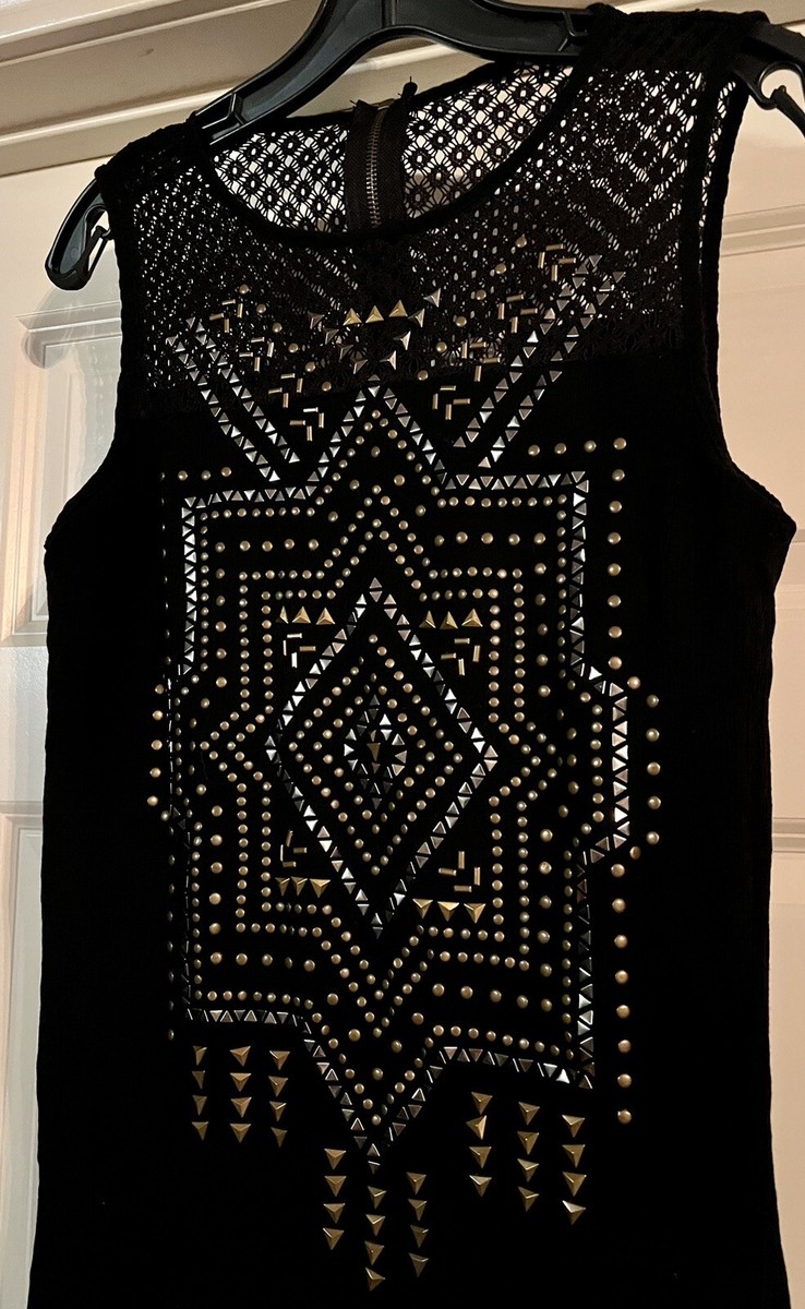 Taylor & Sage Boho Revival Old Money Mob Wife Glam Studded Crochet Lace Size S View 3