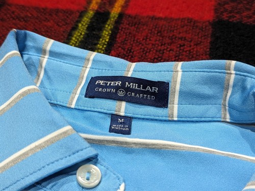 Peter Millar Crown Crafted Golf Polo Shirt Mens The Round Hill Club Sz M - Picture 2 of 5