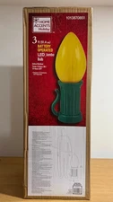 3 ft. Battery Operated LED Jumbo YELLOW Bulb Holiday Yard Decoration Home Accent