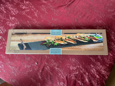 Artesa Rectangular Slate Food Serving Platter Tray with Carry Handles 6 x 15 cm