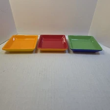 Sonoma 4.5"  Appetizer/ Bread Dip Plates Solid Colors Set of 3
