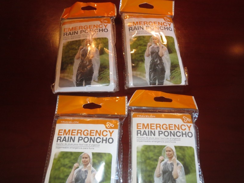 Rain Ponchos with hood- Lot/4 NEW