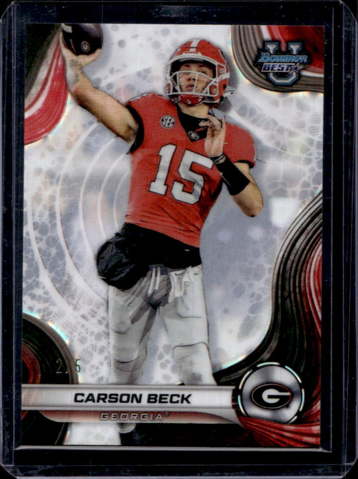 2024 Bowman Best U Carson Beck White Geometric Refractor #2/5 Bulldogs