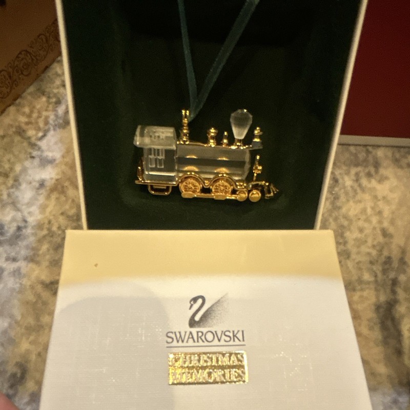 Swarovski Crystal Memories Train Locomotive Christmas Ornament Boxed