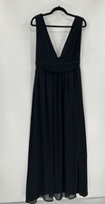 Lulu  s Gown Size M Heavenly Hues Black Maxi Dress Sleeveless V-neck WhimsiGoth