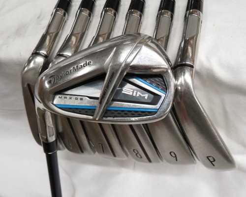 Left Handed TaylorMade Sim Max OS Irons 5-PW,AW with Ventus 6R Flex Shafts Mint