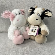 Warmies Microwavable Scented Plush Black  White Cow And Pink  White Cow