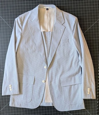 J Crew Kenmare 3/2 Roll Sack Suit Italian Pincord  40L 32x32 Patch Pockets 