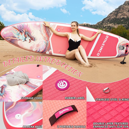 Inflatable Stand up Paddle Board - Upgraded Glue-Free Hot Melt Technology, Long  - Picture 4 of 12