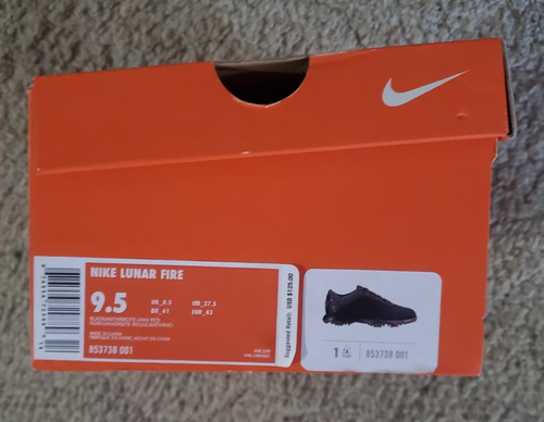 Brand New Nike Lunar Fire Golf Shoes Size 9.5 Men Black Leather 853738-001 - Picture 4 of 4