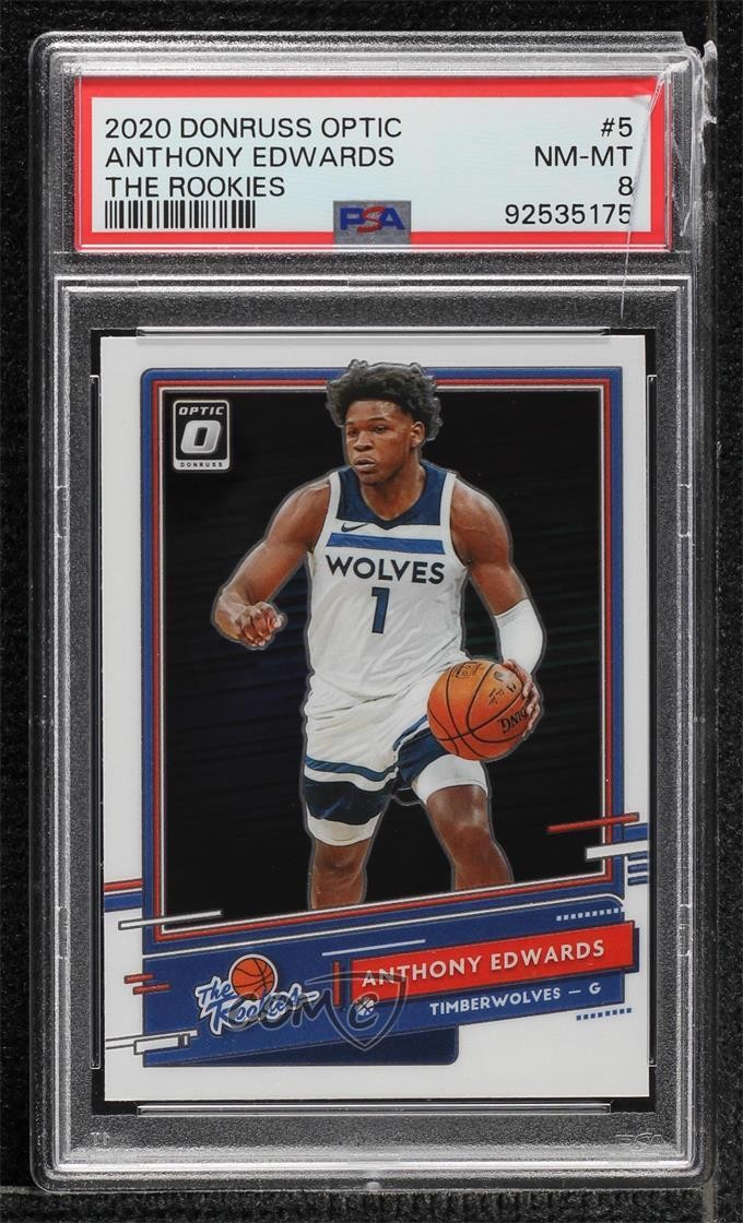 2020-21 Panini Donruss Optic The Rookies Anthony Edwards #5 PSA 8 RC
