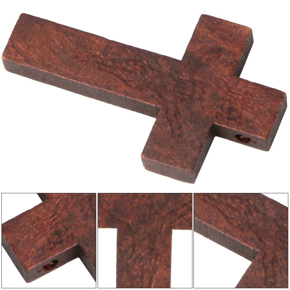 20pcs Crucifix Shape Wooden Art Craft Decoration For Catholic Christian Jesus (C
