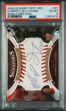 2006 UPD Sweet Spot Signatures Dual Ken Griffey and Jim Throme 23/35 PSA 6