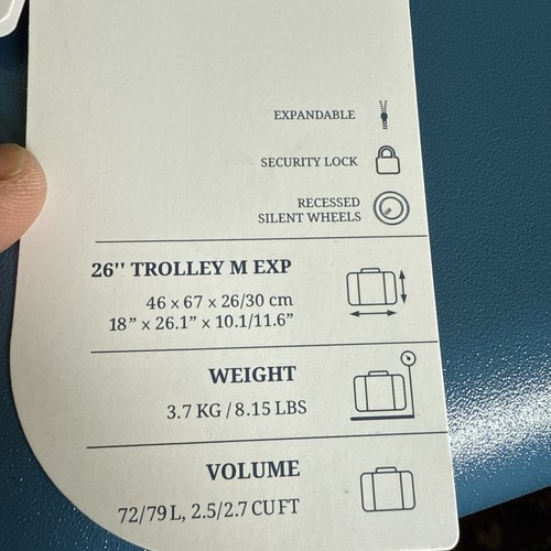 bric’s ferrara bft06367 Blue Denim 26.1”x18”x10.1” (11.6” Extended) NEW - Picture 5 of 20