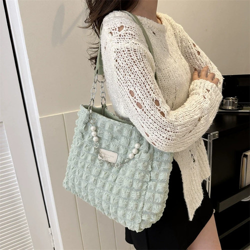 Women's Paadded Crossbody Shoulder Bag Tote Bag Pleated Bubble Handbag