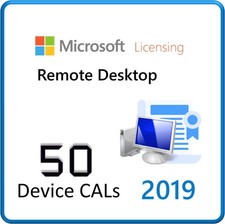 Windows Server 2019 Remote Desktop RDS CALs for 50 Devices Physical 
