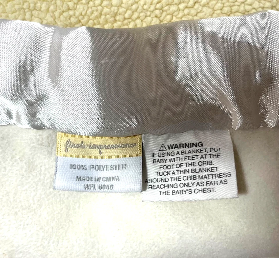 Плюшевое пэчворк детское одеяло унисекс First Impressions сине-розовое желтое атласное - Изображение 3 из 4