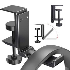 Headphone Holder Under Desk Hook with Cable Organizer, Foldable Aluminum Head...