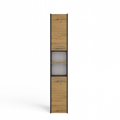 Hochschrank für Badezimmer Schmal 30cm Breit Optik: Anthrazit Artisan-Eiche