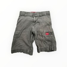 Levis Shorts Kids Size 6 Gray Cargo Style Chino Adjustable Waist Cotton Blend