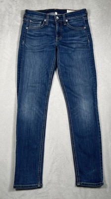 Rag & Bone Cate Mid Rise Ankle Skinny Jeans Women's Size 24 in Cliff Wash