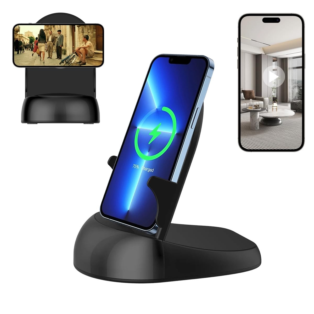 Alkaenum FHD 1080p Dome Camera WiFi Wireless Phone Charger,I