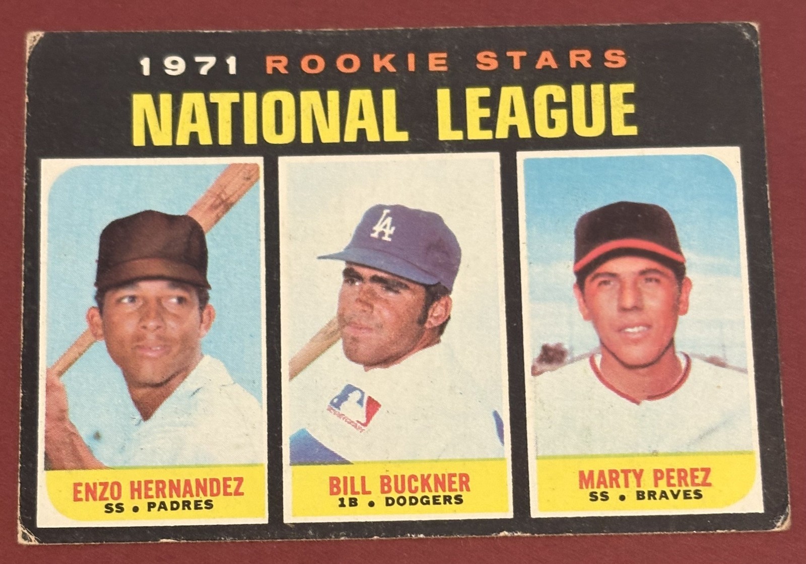 1971 Topps - Rookie Stars Bill Buckner, Perez, Hernandez #529 (RC) G CONDITION