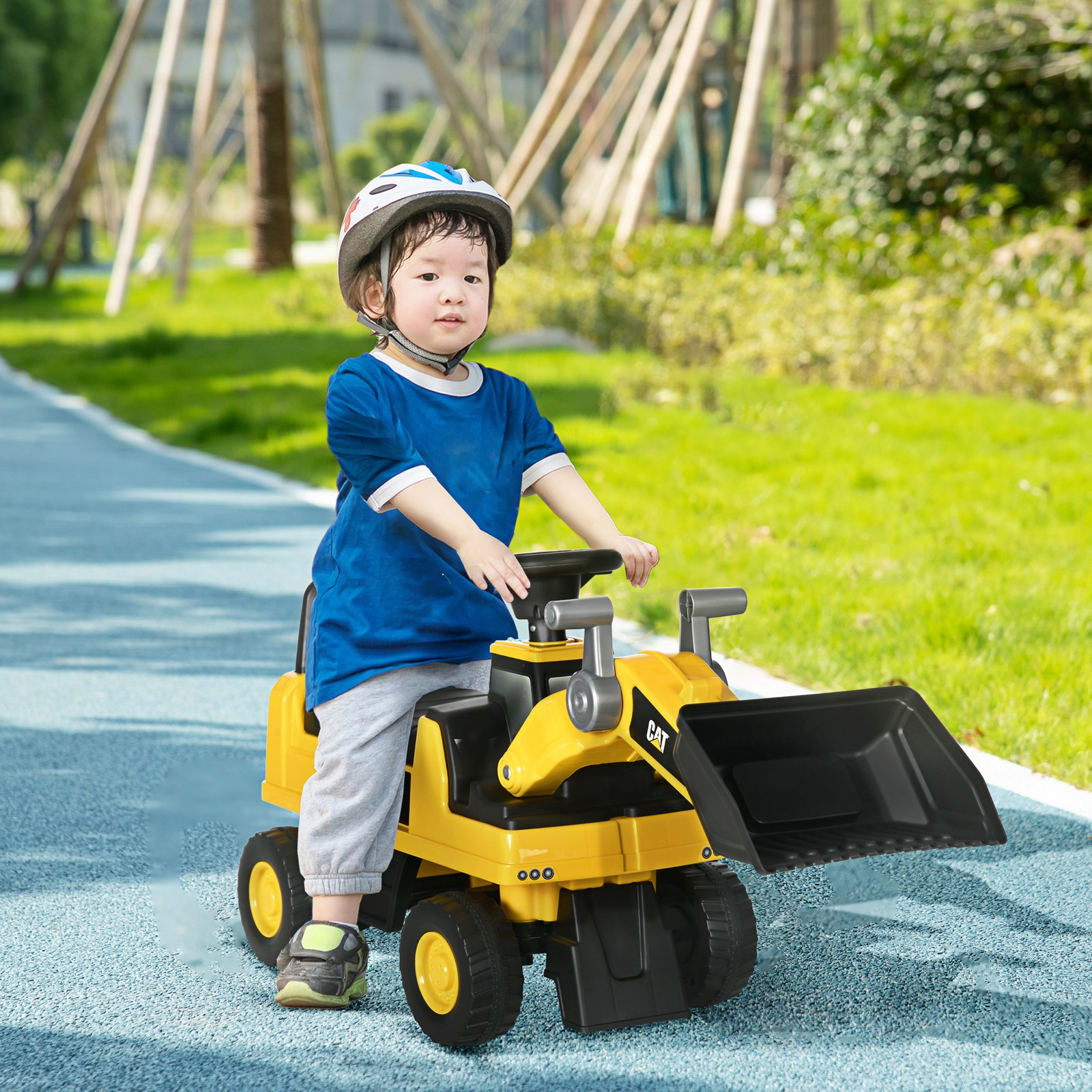 Ruspa Giocattolo per Bambini 18 e 36 Mesi con Escavatore e Spazio Portaoggetti, foto 2