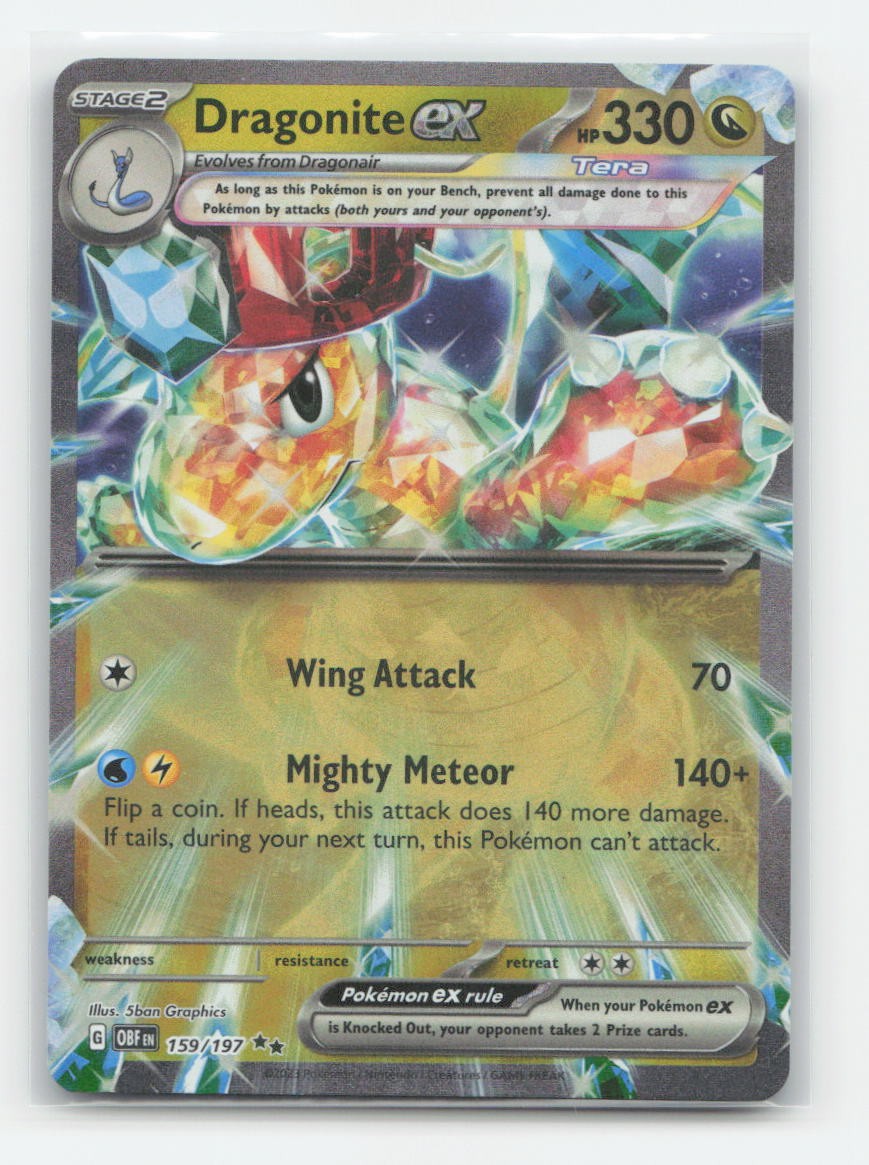 Dragonite ex 159/197 - Double Rare Obsidian Flames Pokemon Holo NM