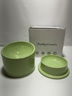 Elevated Ceramic Dog Bowls Set for Food & Water, Green – Small to Large Dogs