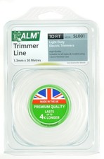 ALM 1.3mm x 30M White Strimmer Line Wire Cord For Electric Strimmers SL001 0.33 per metre