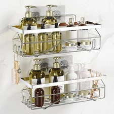 Shower Caddy Shelf with Adhesive No-Drill Stainless Steel Bathroom Organizer