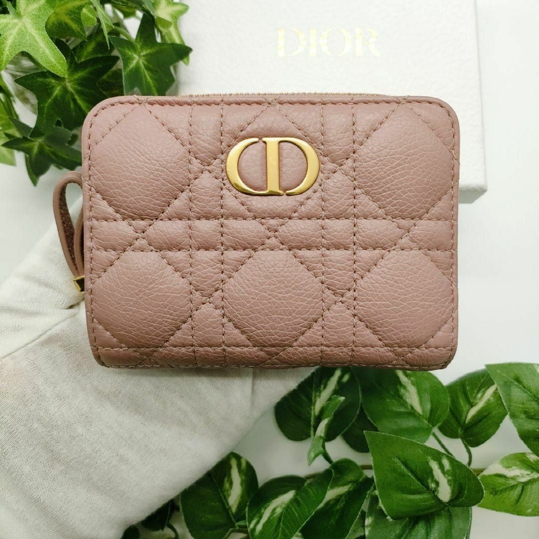 Dior Caro Folded Wallet in Scarlet Pink Cannage Leather