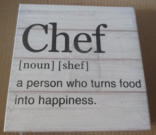 Chef Definition Sign Decoration for Someone Room. Sealed New Never used before