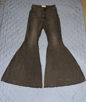 We The Free Just Float On Flare Jeans Black-Smoke Stack Size-27