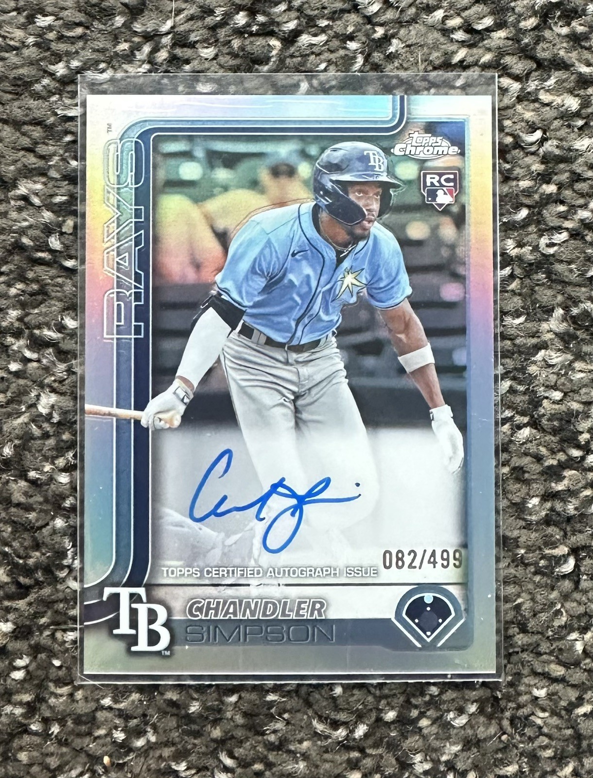 2025 Topps Chrome Chandler Simpson RC Rookie Auto Refractor /499 Autograph Rays