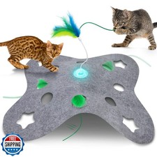 Giociv Interactive Cat Toys for Indoor Cats Exercise Toys Spin Fe