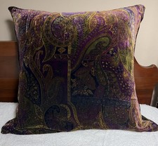 Ralph Lauren RUTHERFORD PARK Velvet Paisley 20  X 20  Pillows Goose Feather Ins